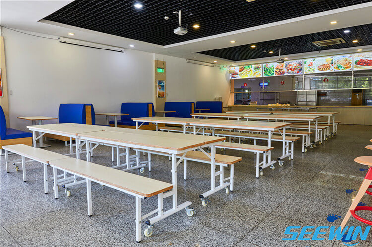 鋼木折疊組合移動餐桌椅