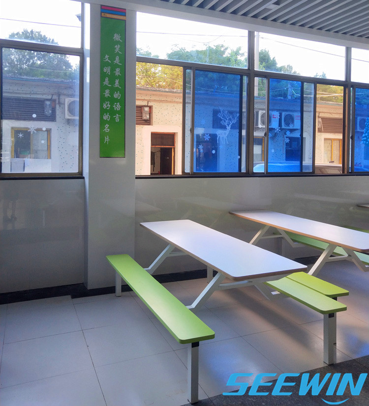 學生食堂一體式餐桌椅