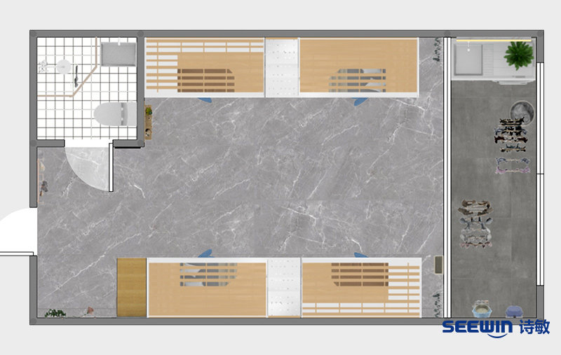 學校宿舍-提亞上床下桌平面圖