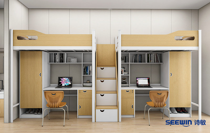 學校宿舍-海納上床下桌-梯柜款方案