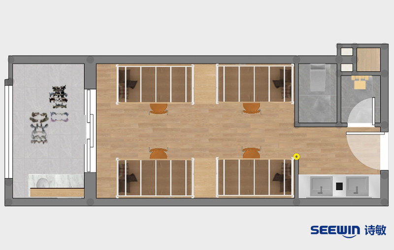 學校宿舍-海納上床下桌-梯柜款平面圖